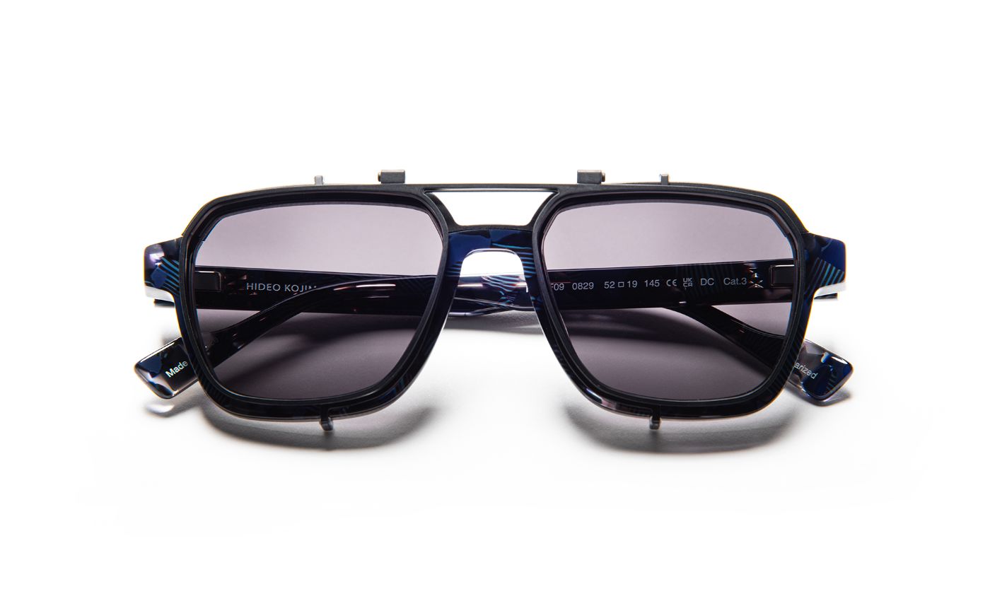 HKXJF09 C0829 Blue/Black (Polarized Clip-On Included)
