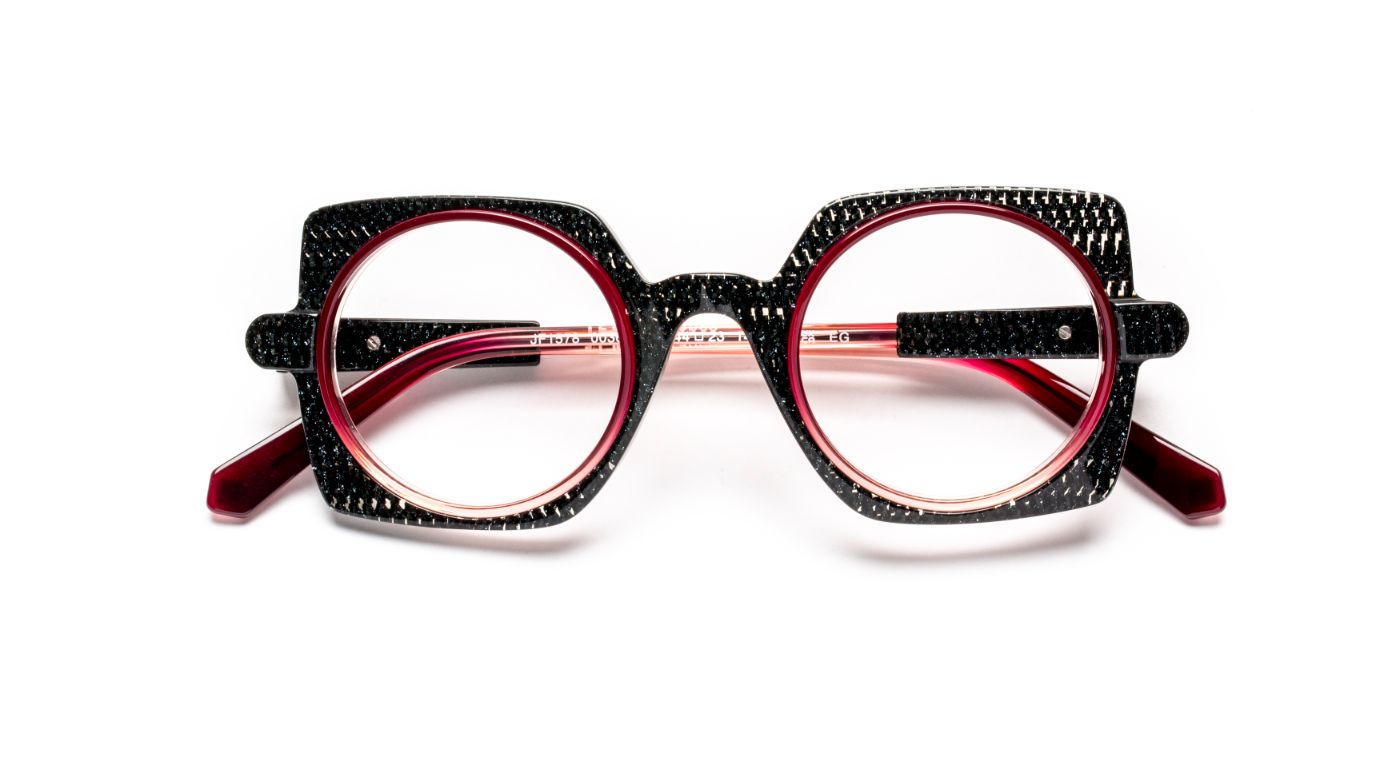 JF1578 C0036 Black Glitter/Red Gradient