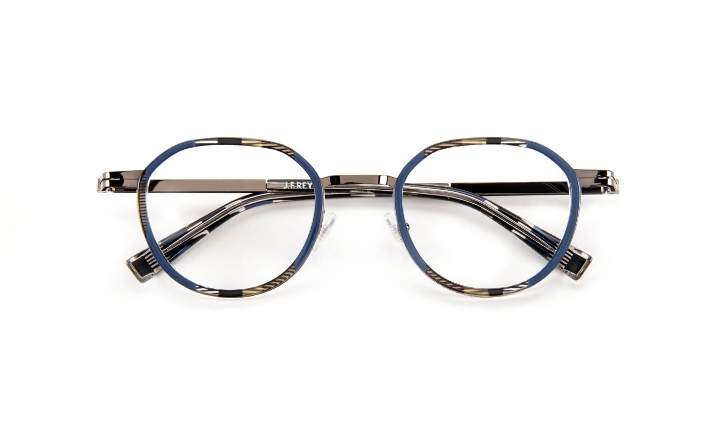 JF2876 C2405 Striped Blue/Brown/Gunmetal Shiny