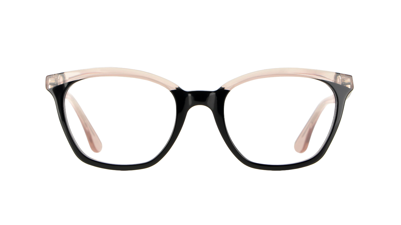 V1480 A81 Solid Black/Transparent Pale Pink