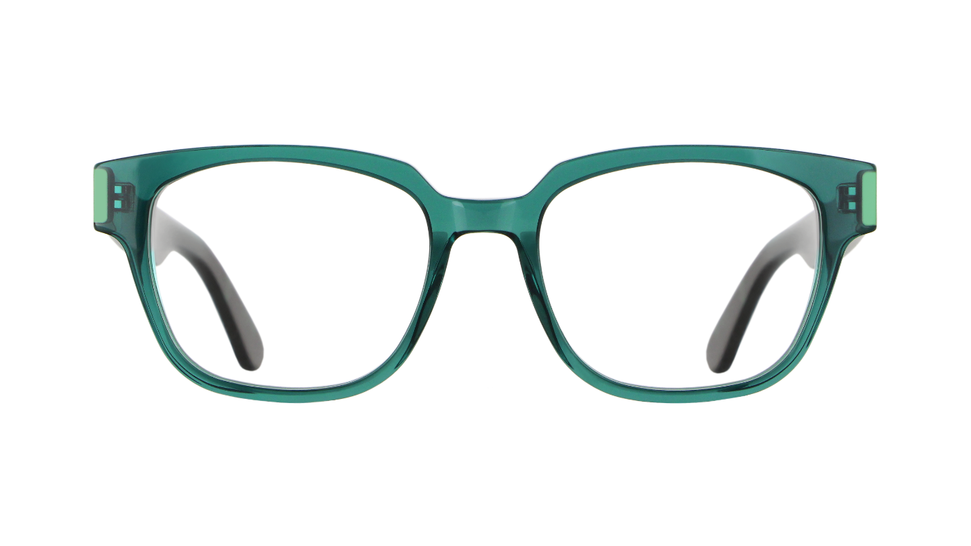 V1532 A197 Transparent Teal/Solid Light Green/Green Havana