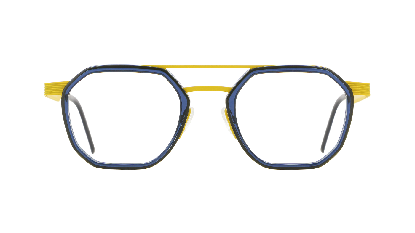 V4118 C394 Matt Yellow With Transparent Blue Acetate Ring
