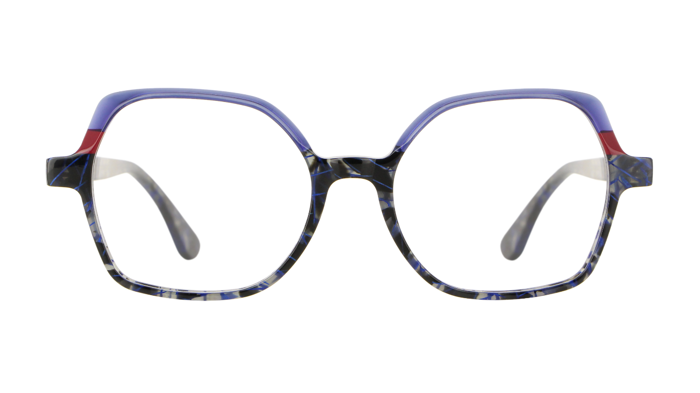 V1668 A754 Transparent Blue/Solid Fuchsia/Tangram Havana-Blue