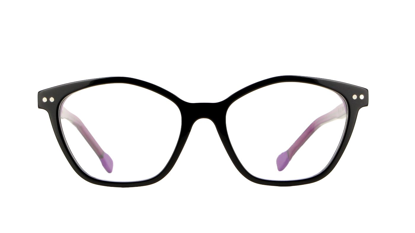 V3165 A551 Black With Fuchsias/Transparent Fuchsia