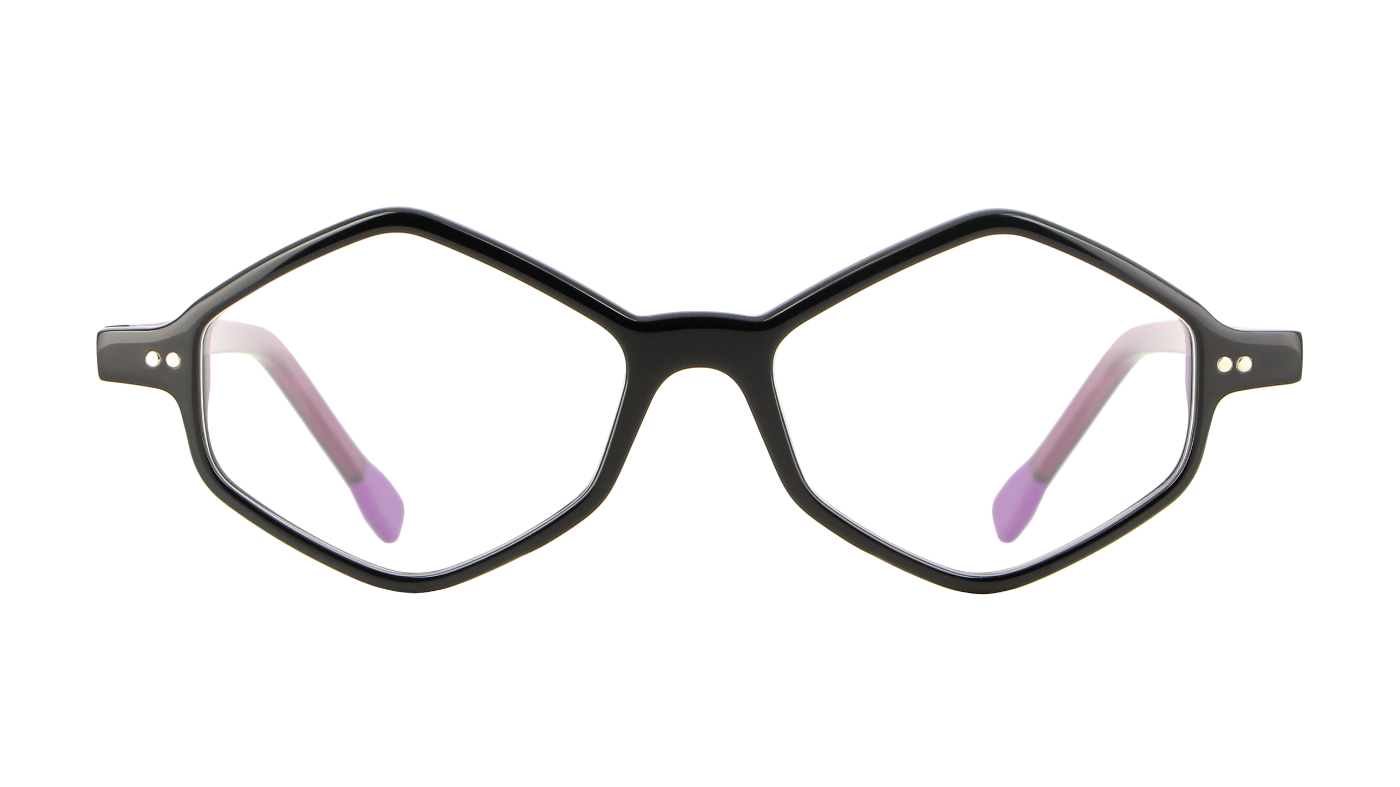 V3164 A551 Black With Fuchsias/Transparent Fuchsia