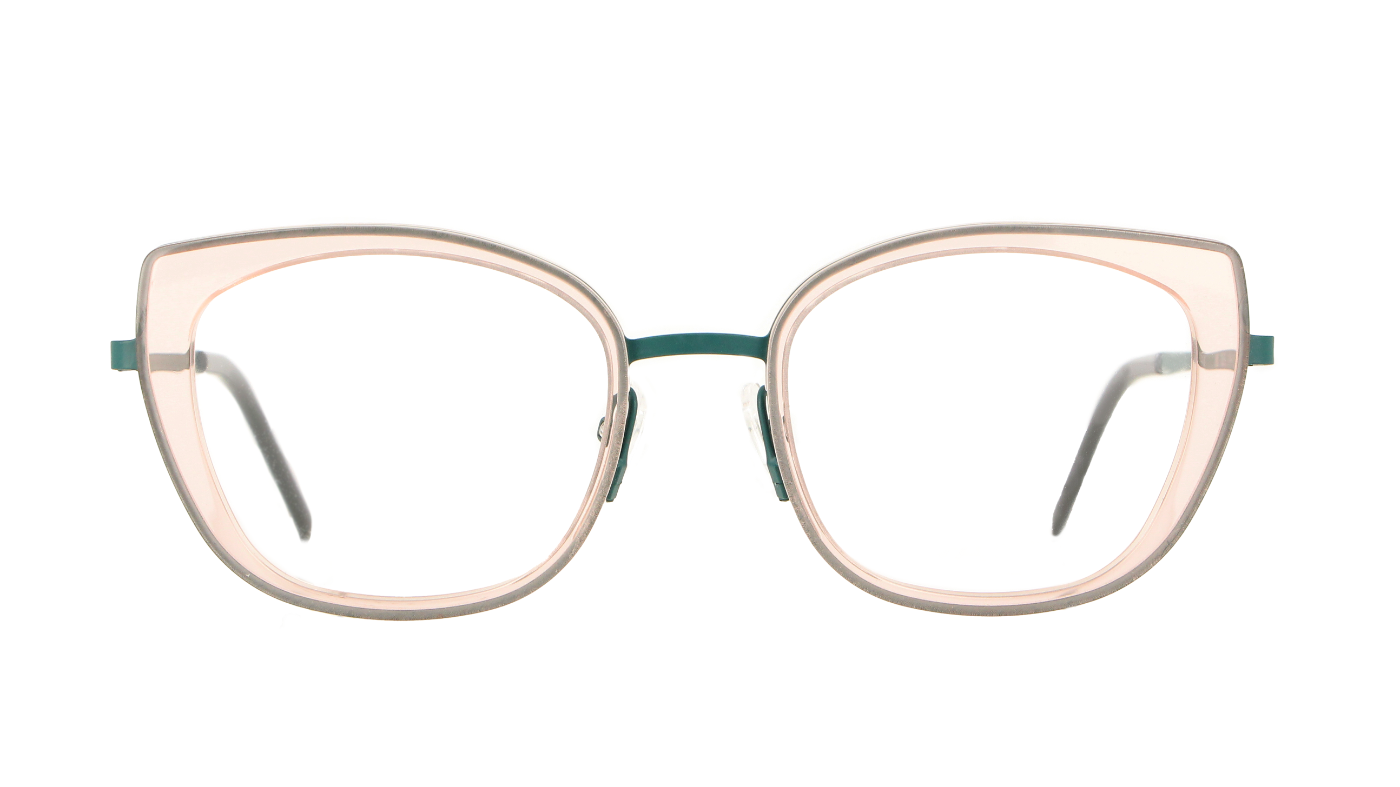 V4123 C398 Matt Teal/Transparent Light Pink Acetate