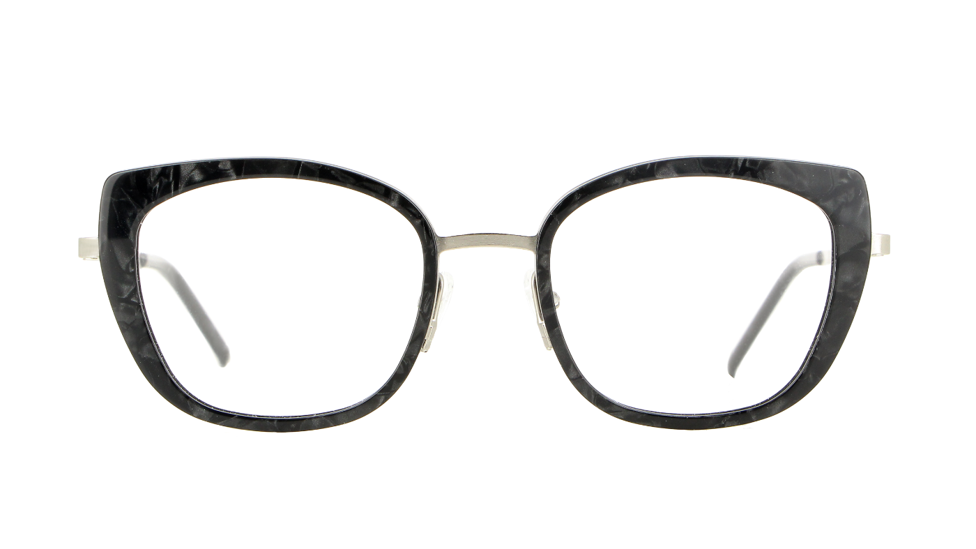 V4123 C371 Satin Shiny Palladium/Black Dama Acetate
