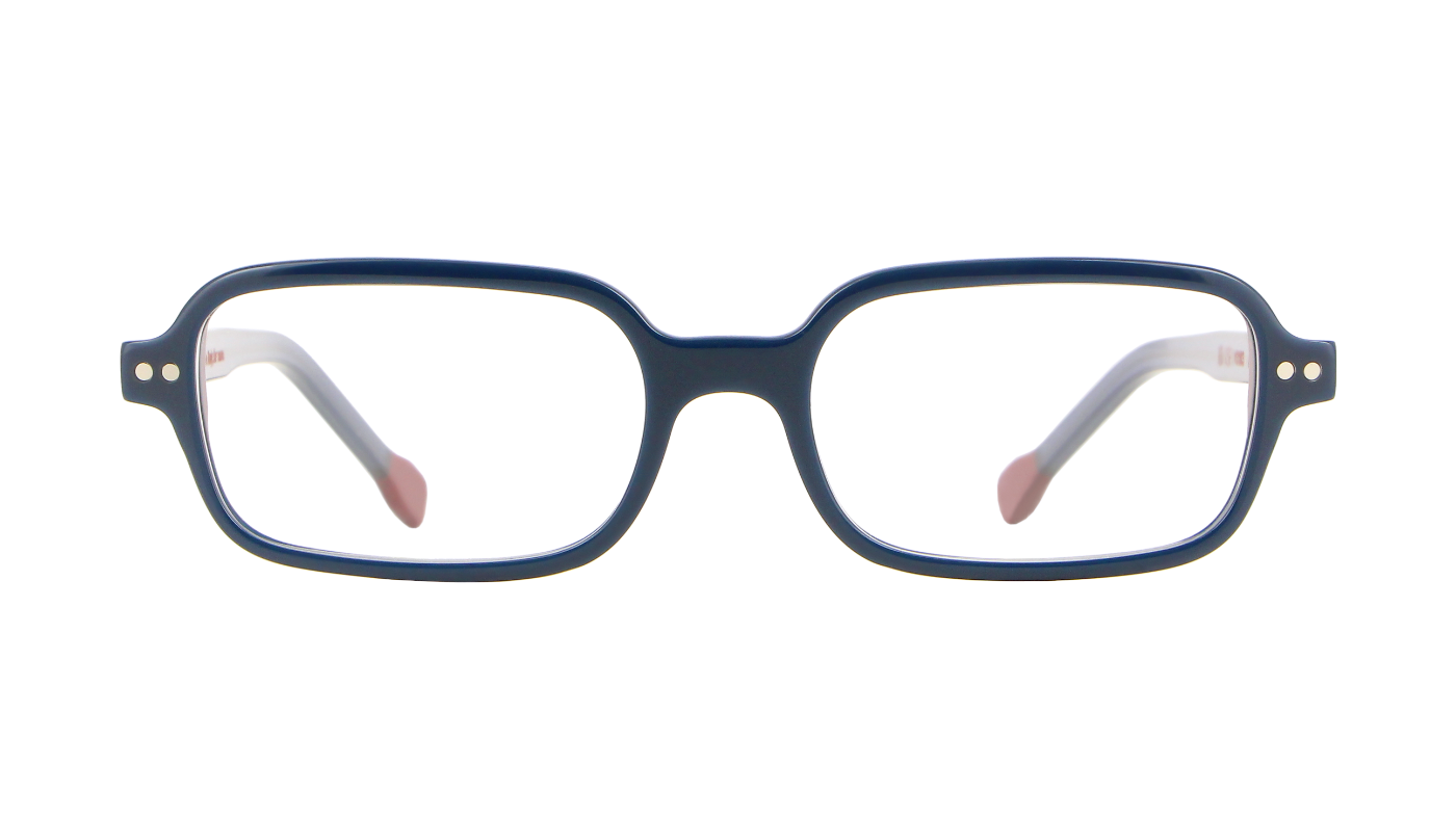 V3163 A524 Solid Navy Blue With Reds/Transparent Blue