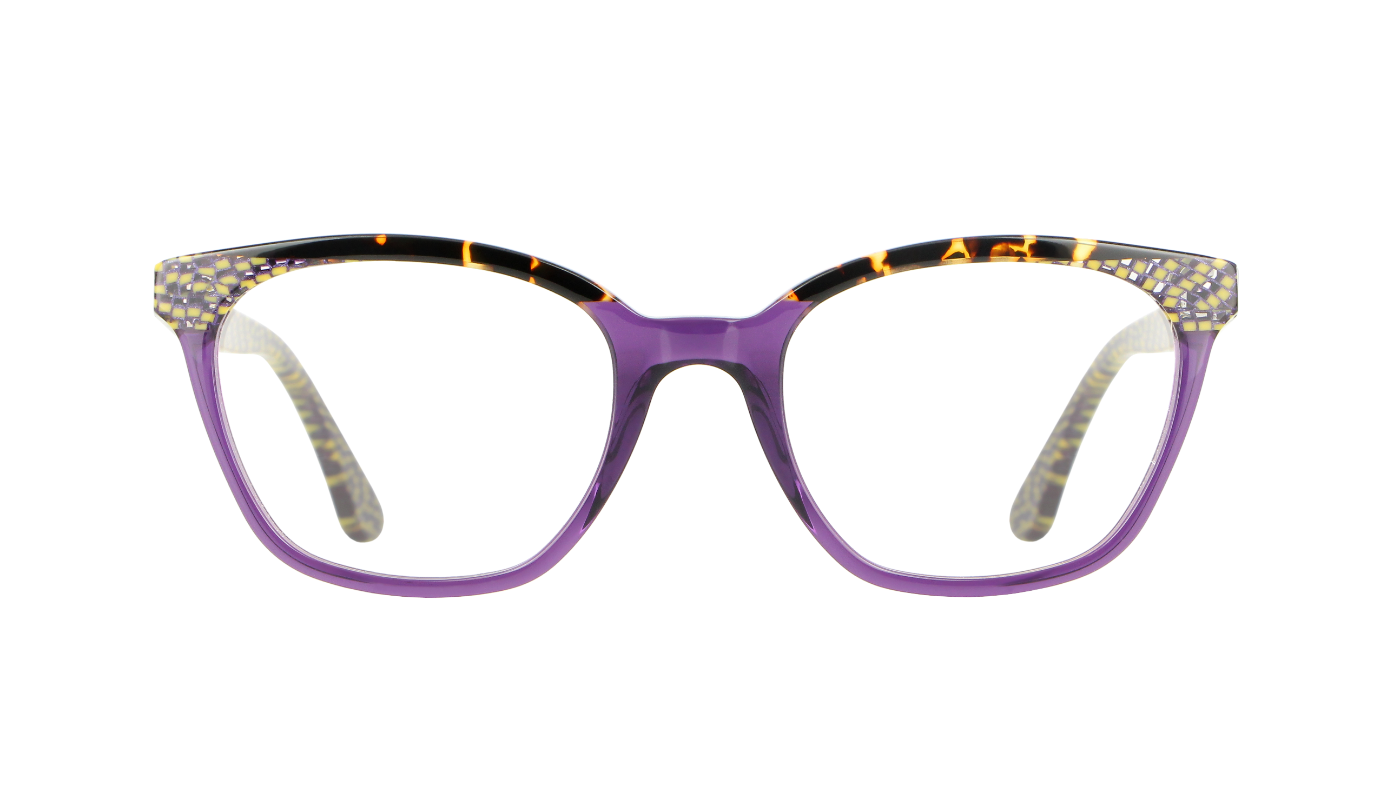V1542 A505 Dark Havana/Yellow-Purple Pixel/Transparent Purple