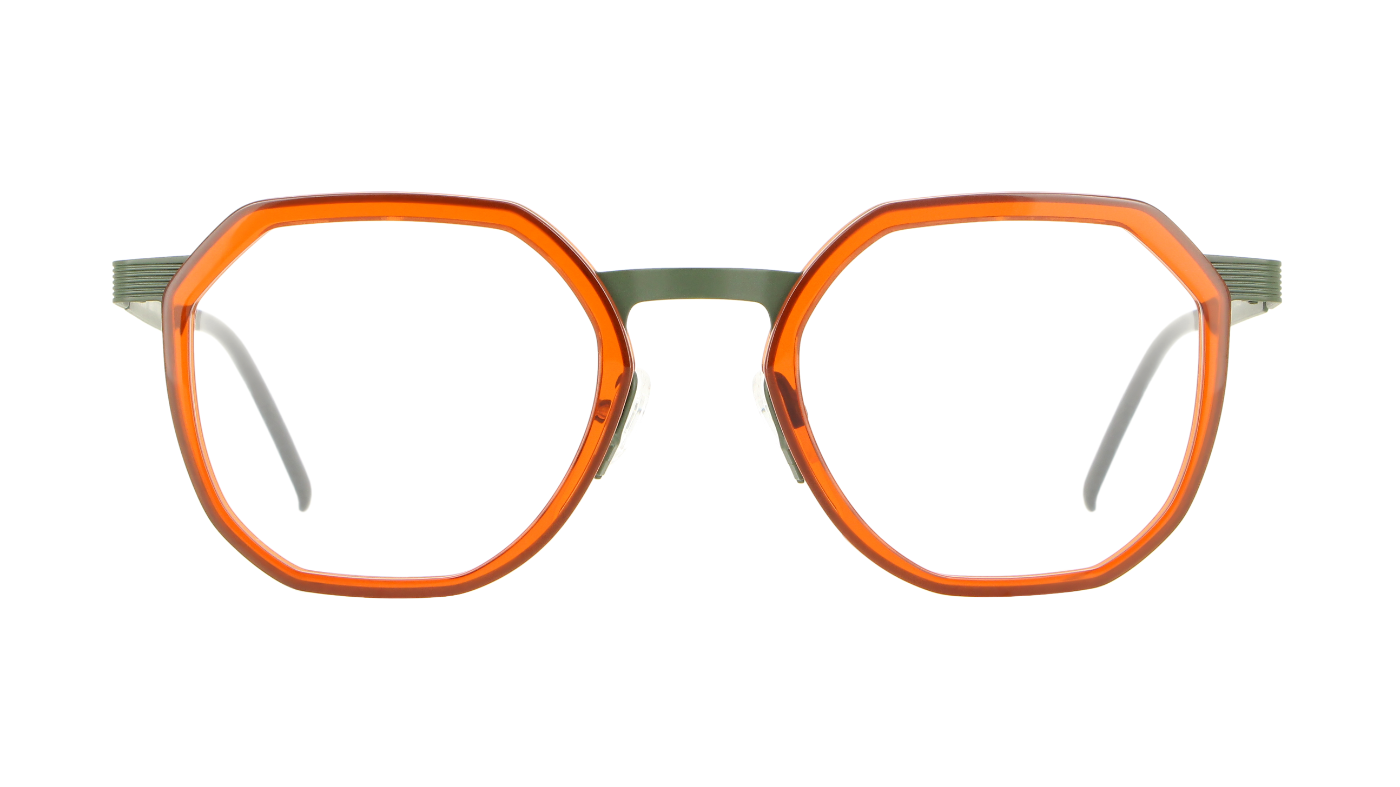 V4131 C493 Matt Dark Green/Transparent Orange Acetate