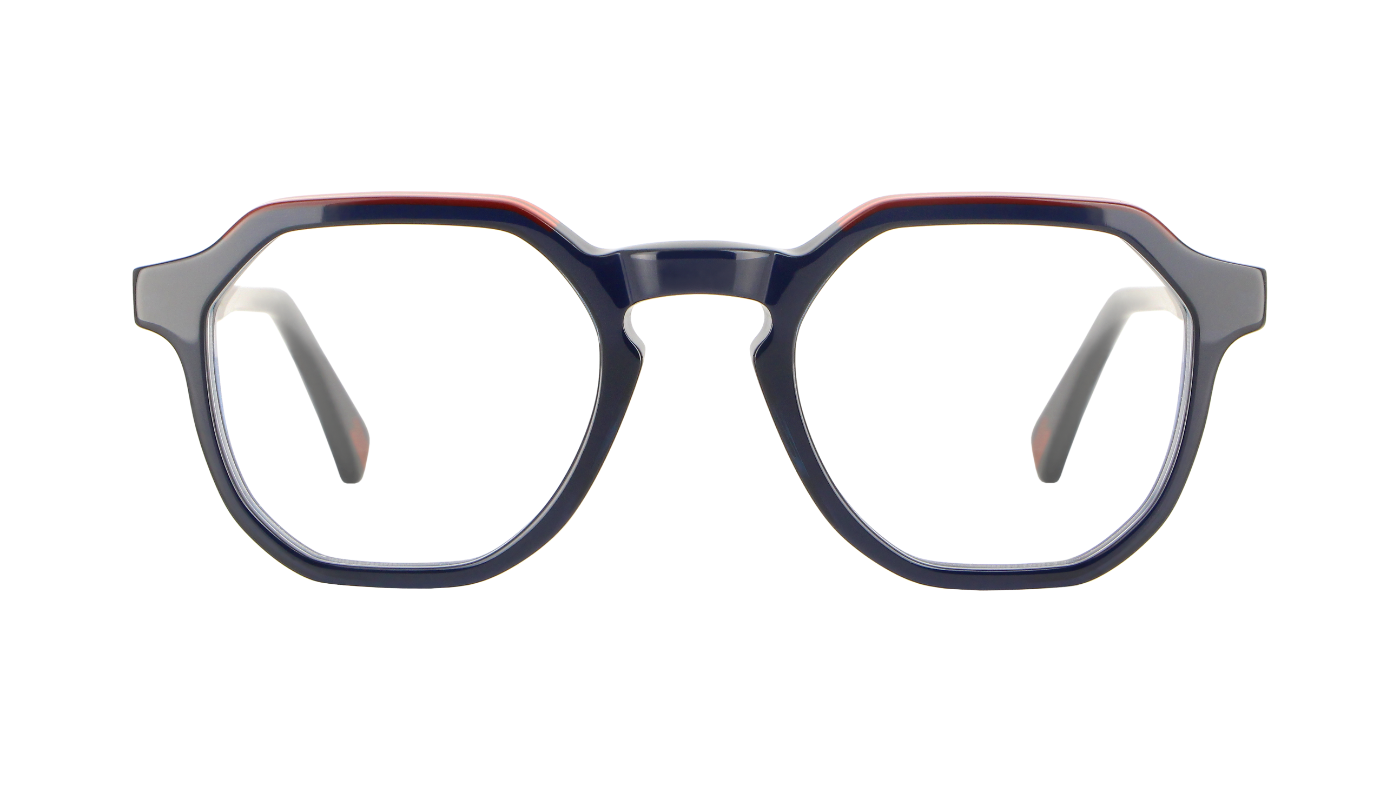 V2176 A34 Transparent Dark Blue With Orange Lacquers
