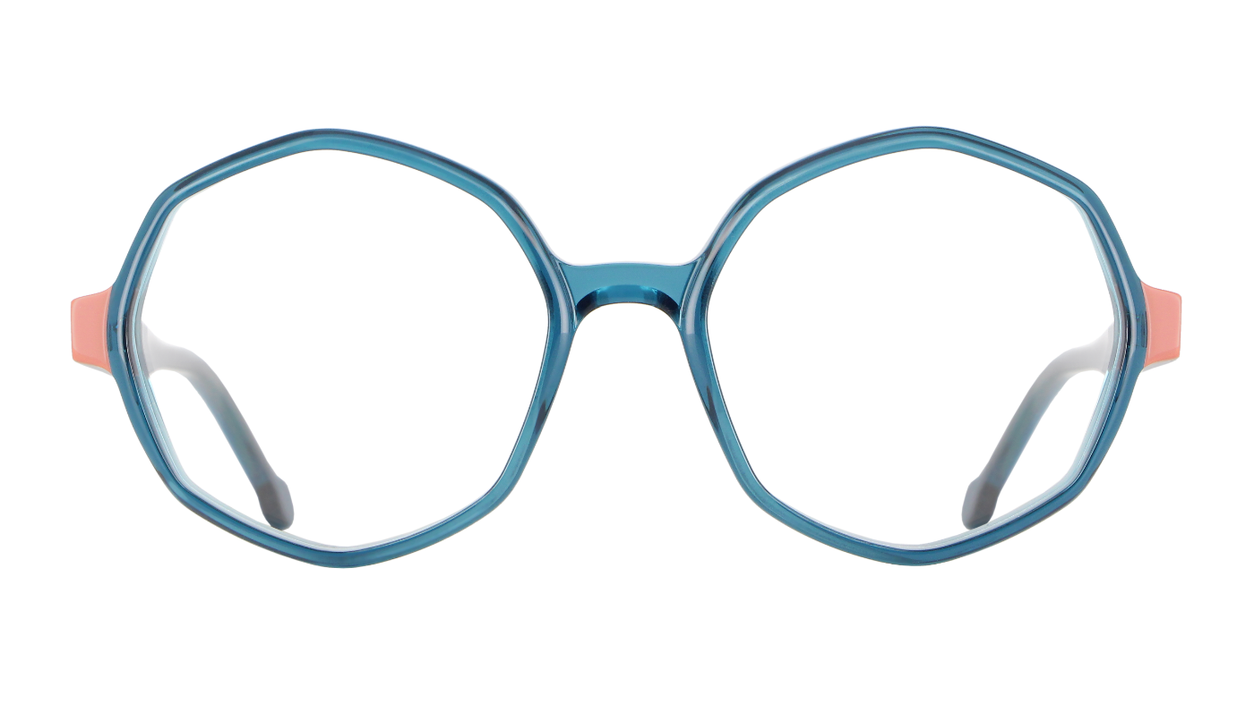 V1802 A884 Transparent Teal/Pastel Oranges