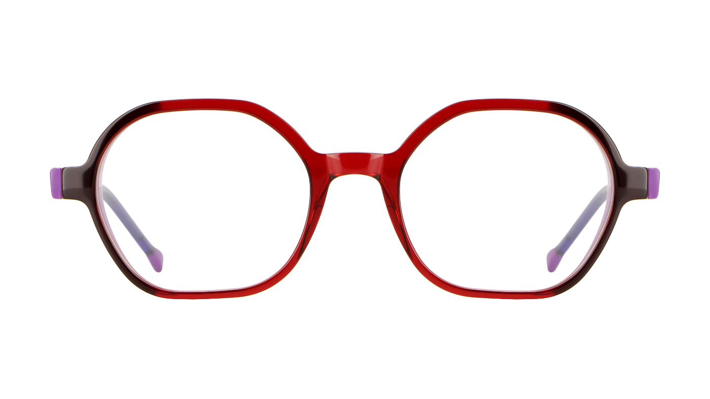 V1830 A252 Transparent Red With Purples/Transparent Purple